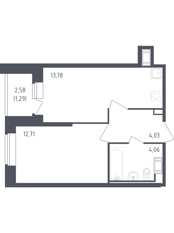 1 ккв 35,9 м²