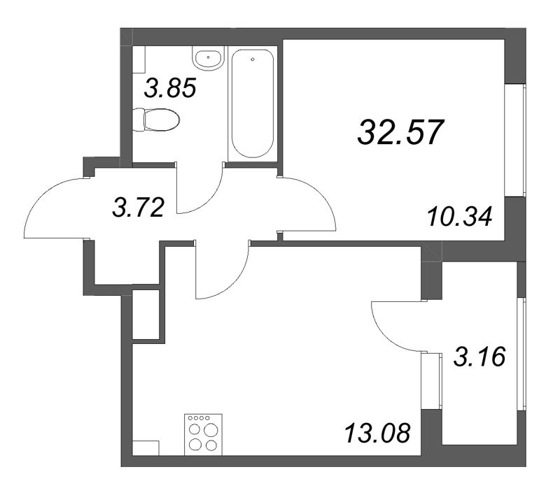 1 ккв 32,6 м²