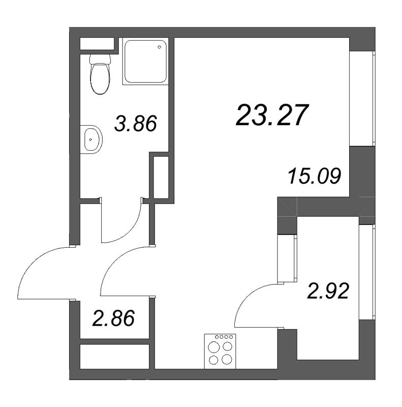 Студия 23,3 м²