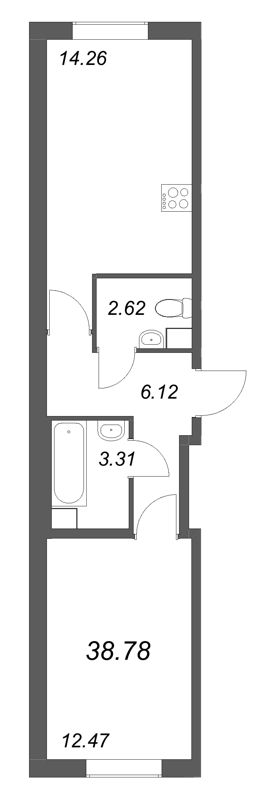 1 ккв 38,8 м²