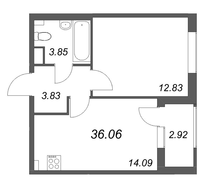 1 ккв 36,1 м²