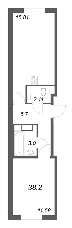 2 ккв (Евро) 38,2 м²