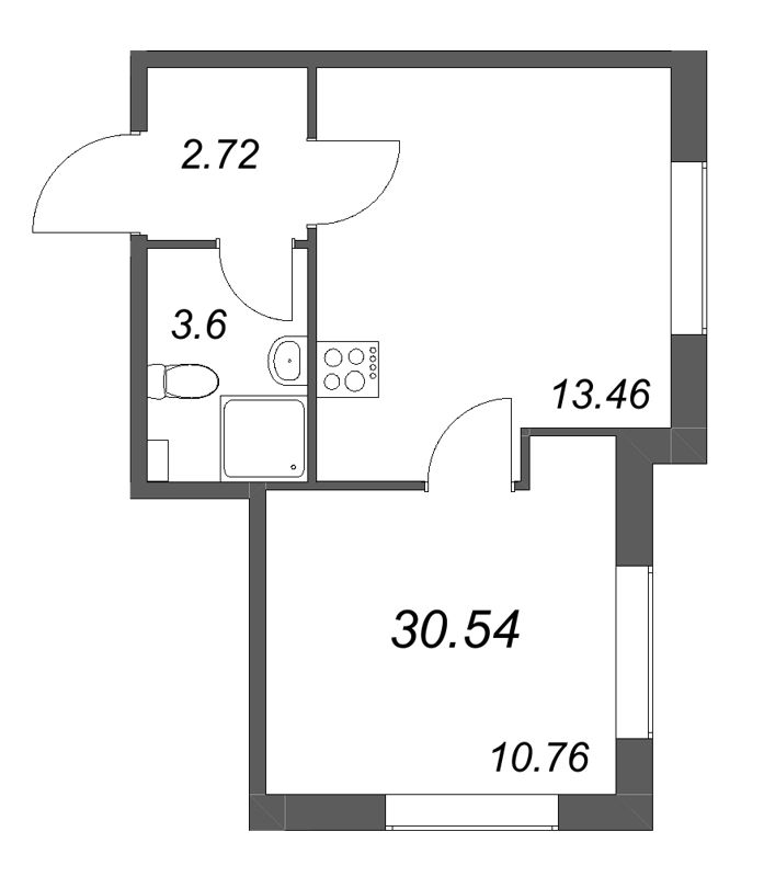 1 ккв 30,5 м²