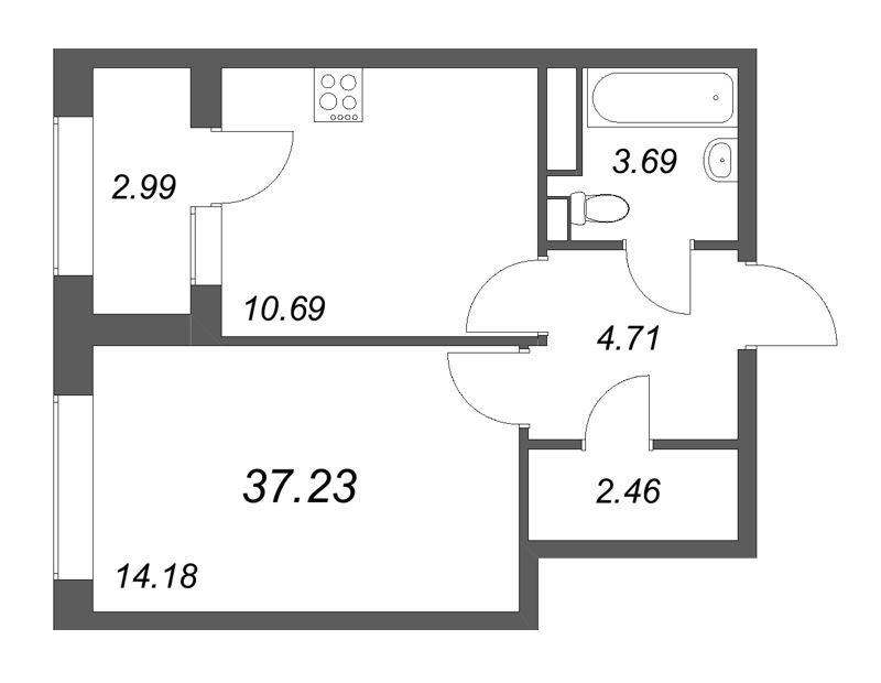 1 ккв 37,2 м²