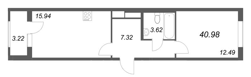 2 ккв (Евро) 41 м²