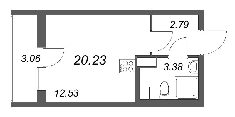 Студия 20,2 м²