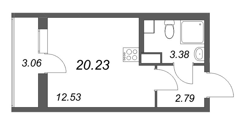Студия 20,2 м²