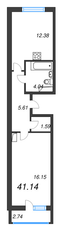 1 ккв 41,1 м²