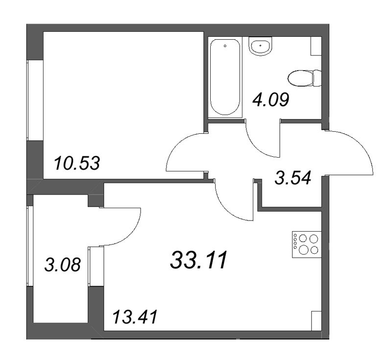 1 ккв 33,1 м²