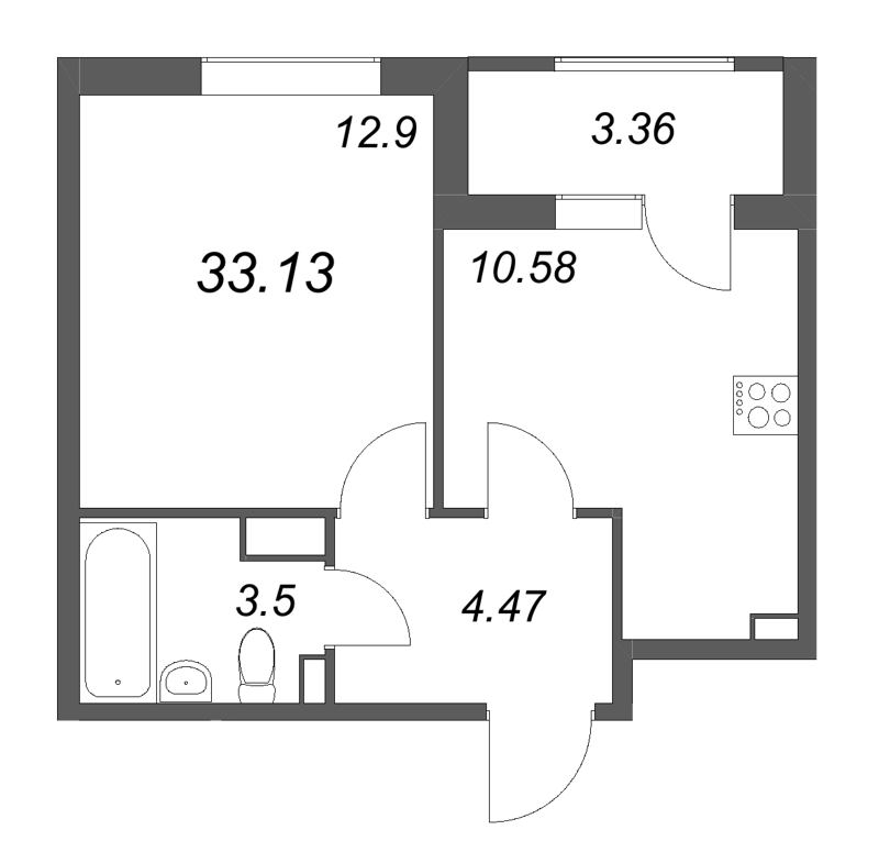 1 ккв 33,1 м²