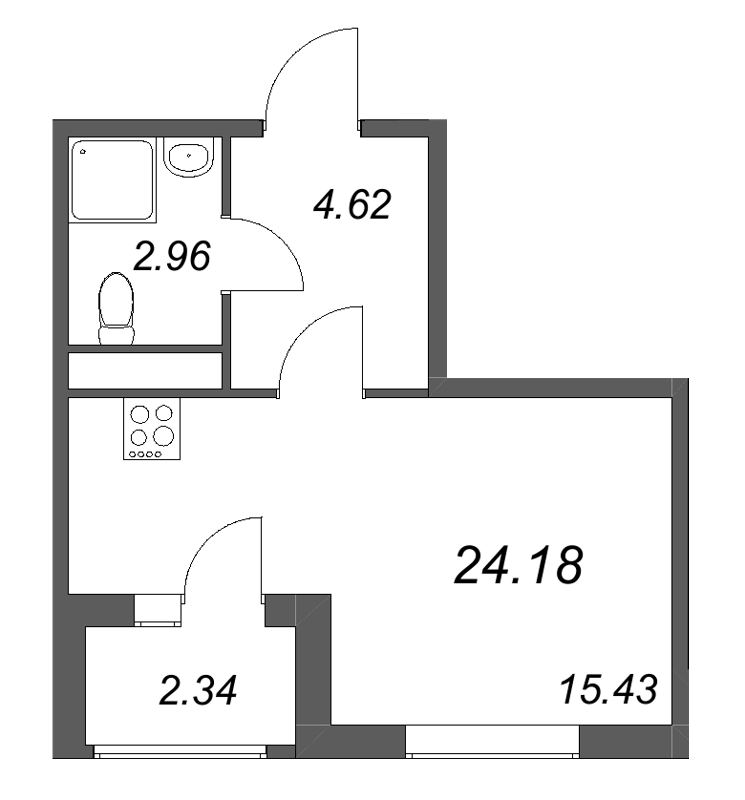 Студия 24,2 м²