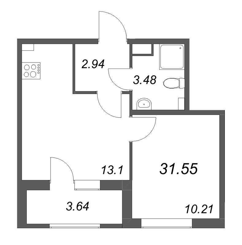 1 ккв 31,6 м²