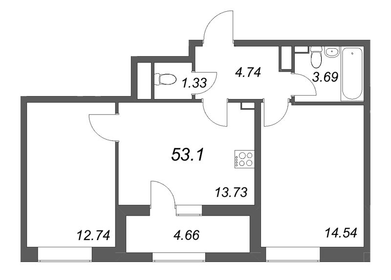 2 ккв 53,1 м²