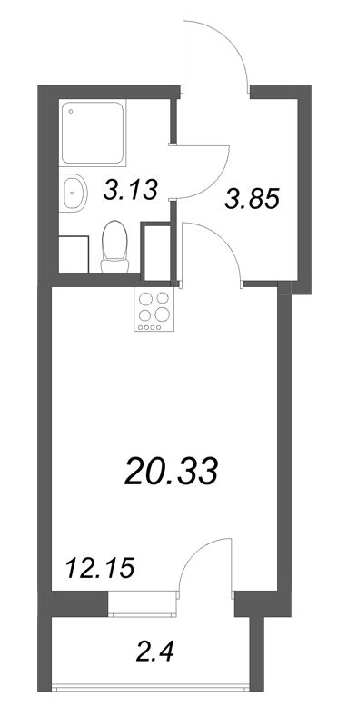 Студия 20,3 м²