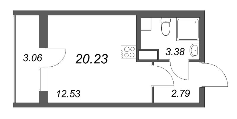 Студия 20,2 м²