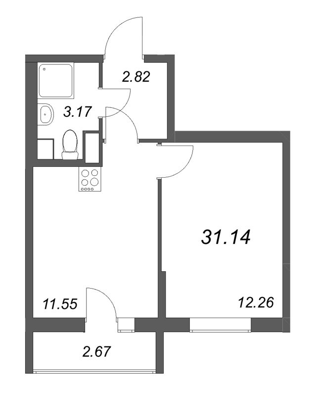 1 ккв 31,1 м²