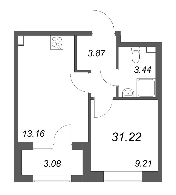 1 ккв 31,2 м²