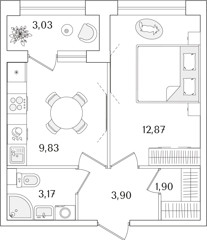 1 ккв 33,2 м²