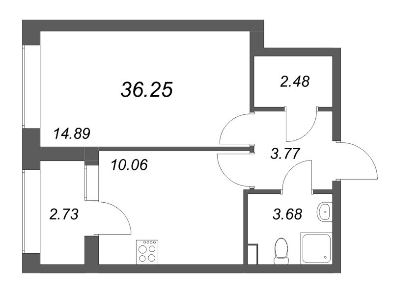 1 ккв 36,3 м²