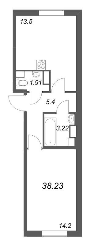 1 ккв 38,2 м²