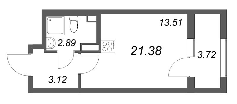 Студия 21,4 м²