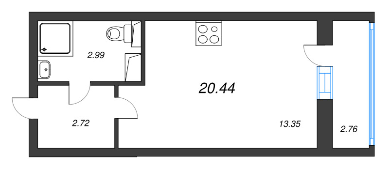 Студия 20,4 м²
