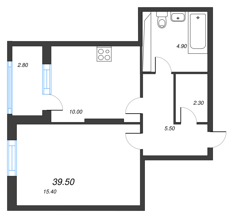 1 ккв 40 м²