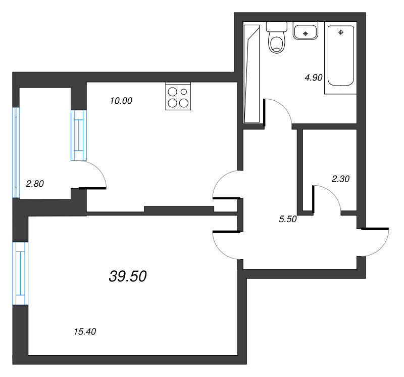 1 ккв 40,3 м²