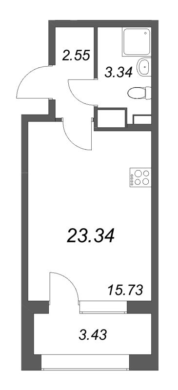 Студия 23,3 м²