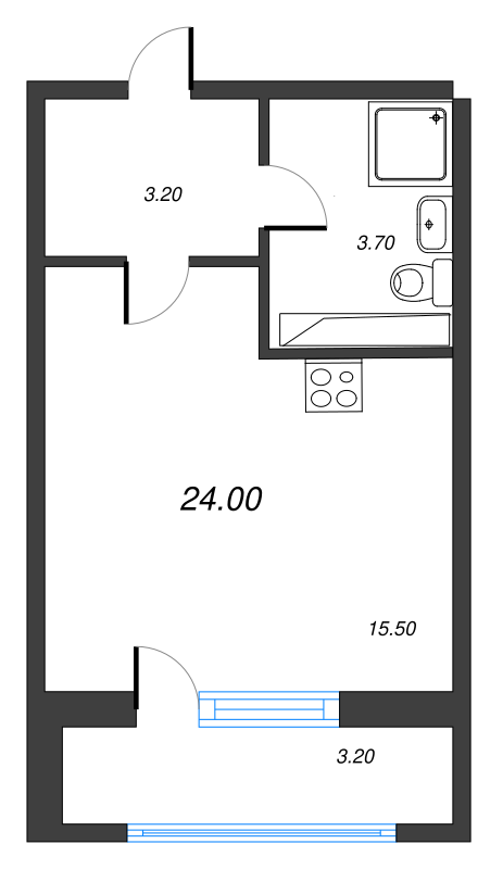 Студия 24,2 м²