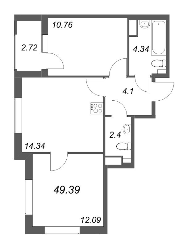 2 ккв 49,4 м²