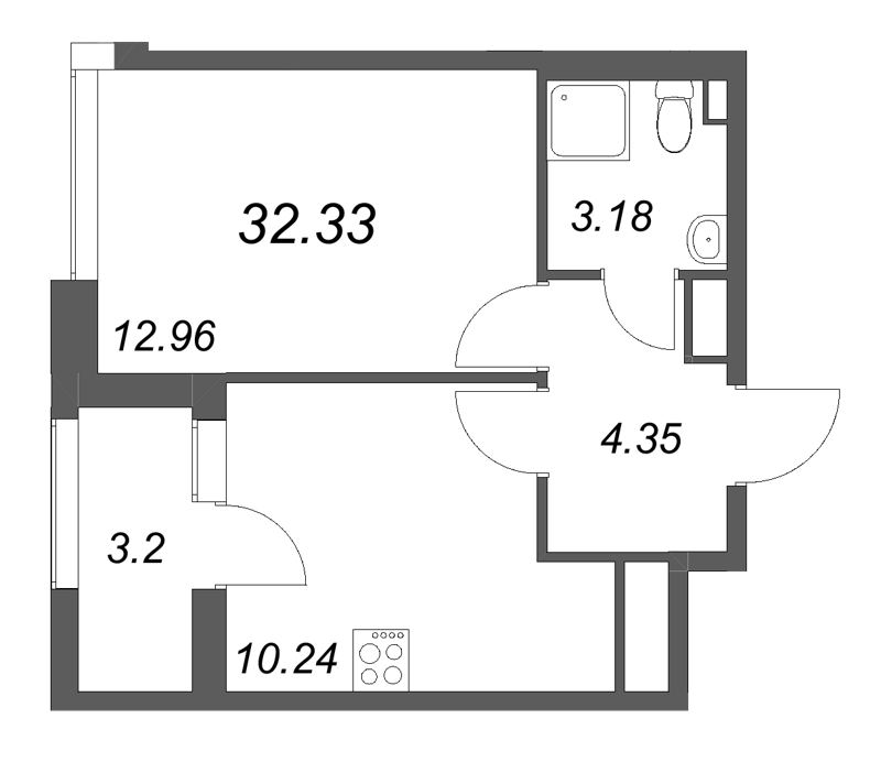 1 ккв 32,3 м²