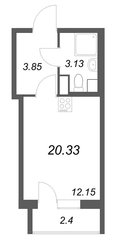 Студия 20,3 м²