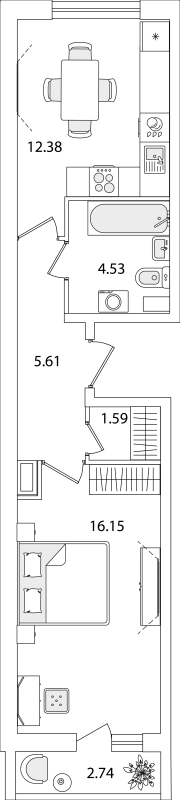 1 ккв 41,6 м²