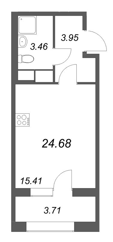 Студия 24,7 м²