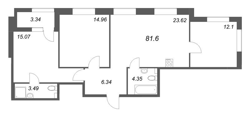 4 ккв (Евро) 81,6 м²