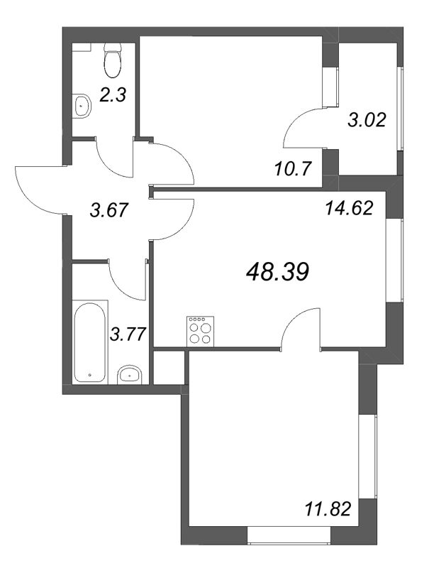 2 ккв 48,4 м²
