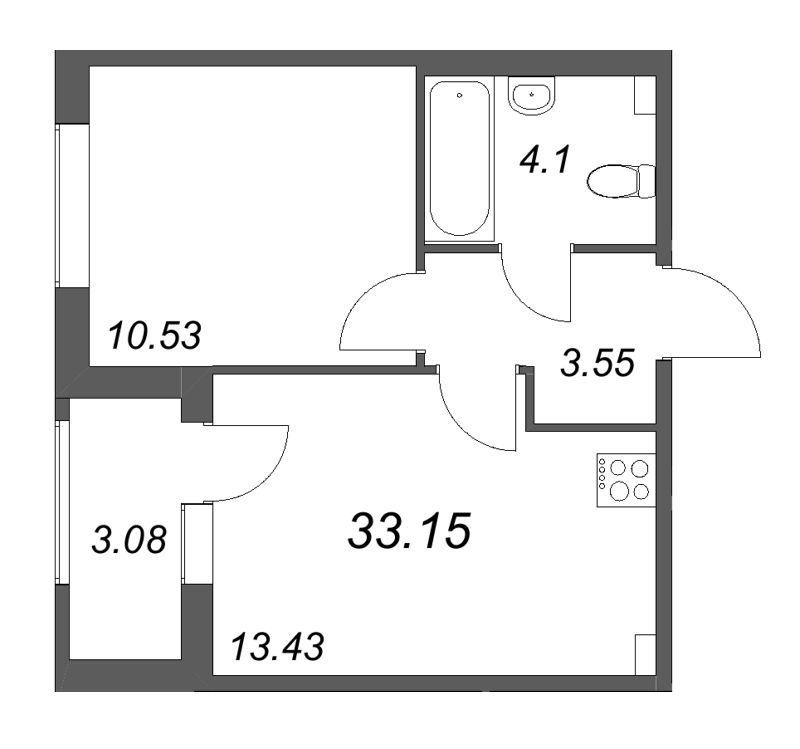 1 ккв 33,2 м²