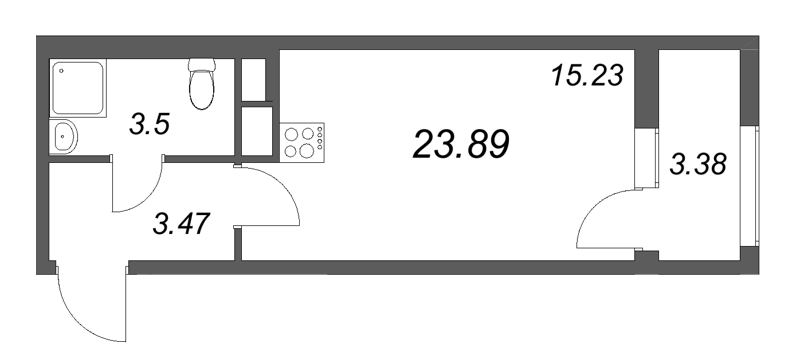 Студия 23,9 м²