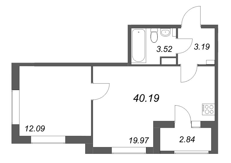 2 ккв (Евро) 40,2 м²