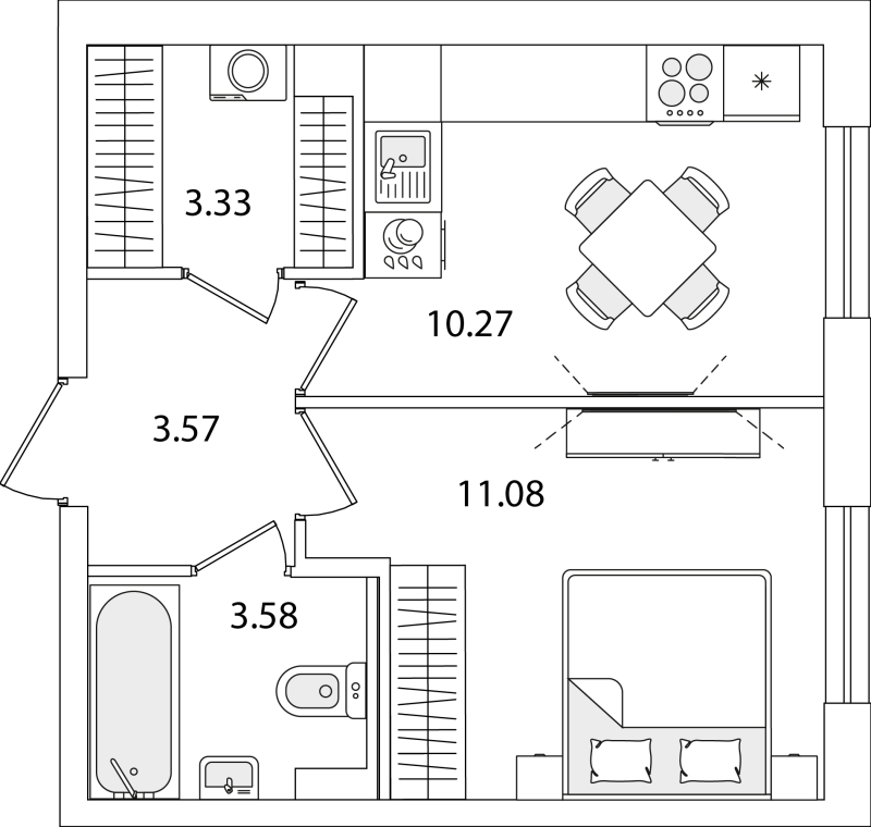 1 ккв 31,8 м²
