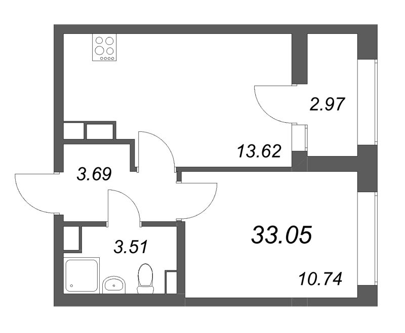 1 ккв 33,1 м²