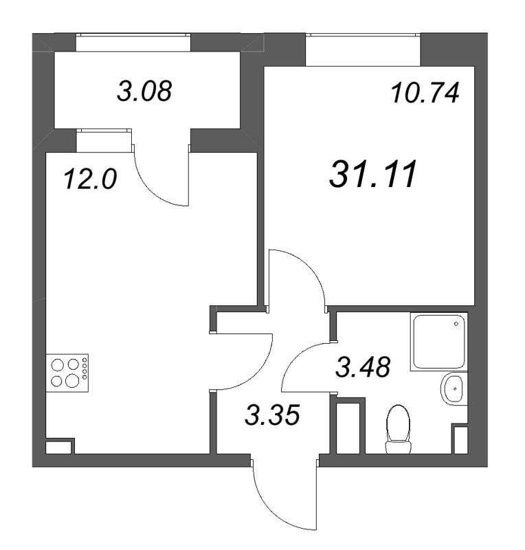 1 ккв 31,1 м²