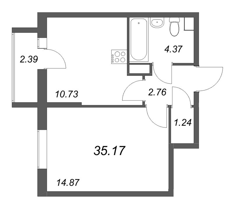 1 ккв 35,2 м²