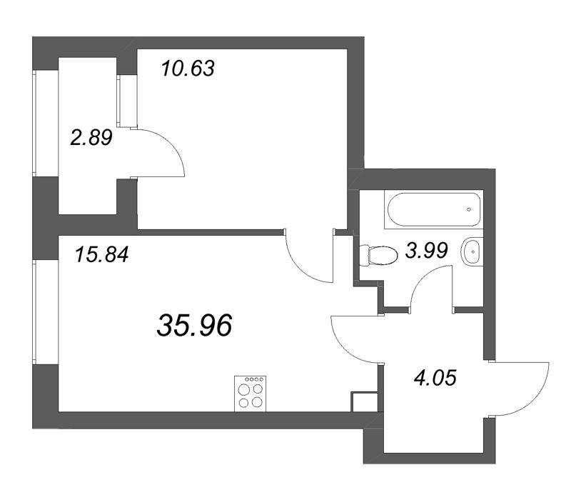 2 ккв (Евро) 36 м²