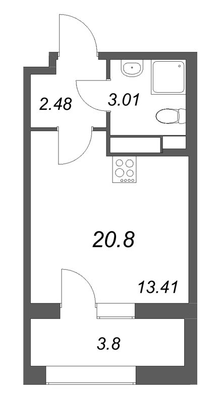 Студия 20,8 м²