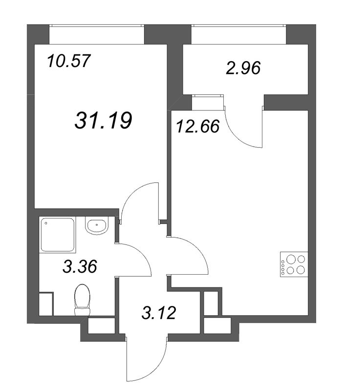 1 ккв 31,2 м²