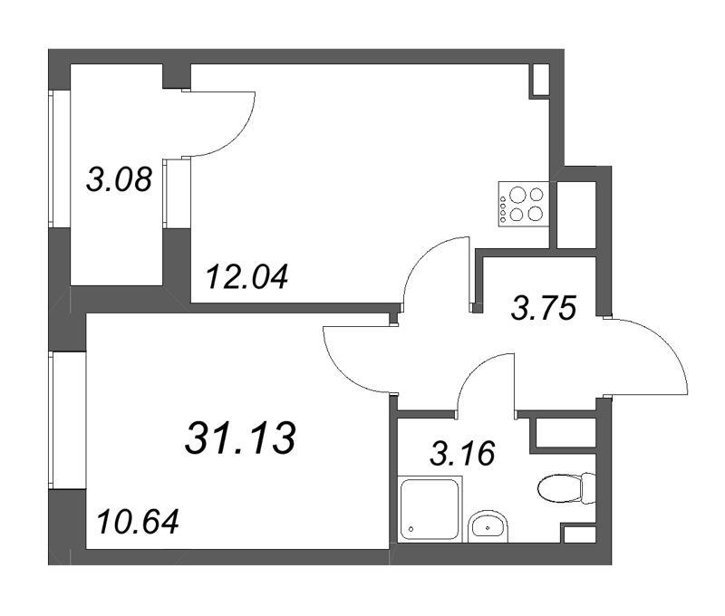 1 ккв 31,1 м²