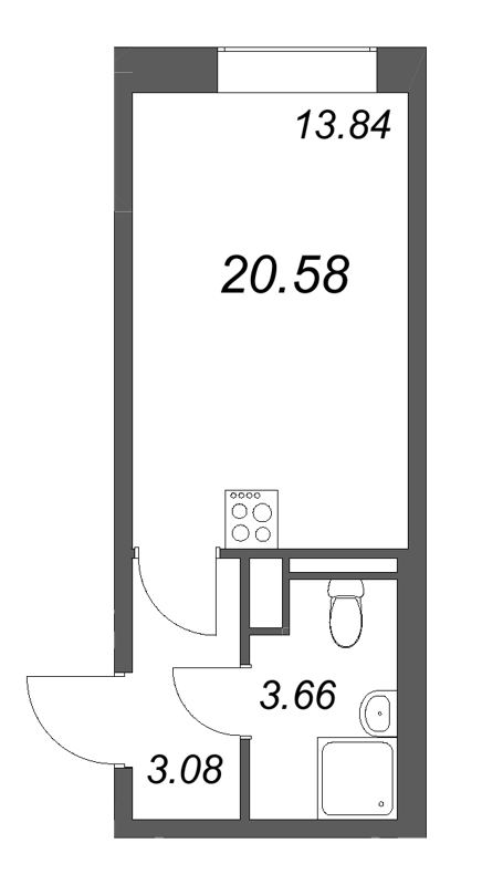 Студия 20,6 м²