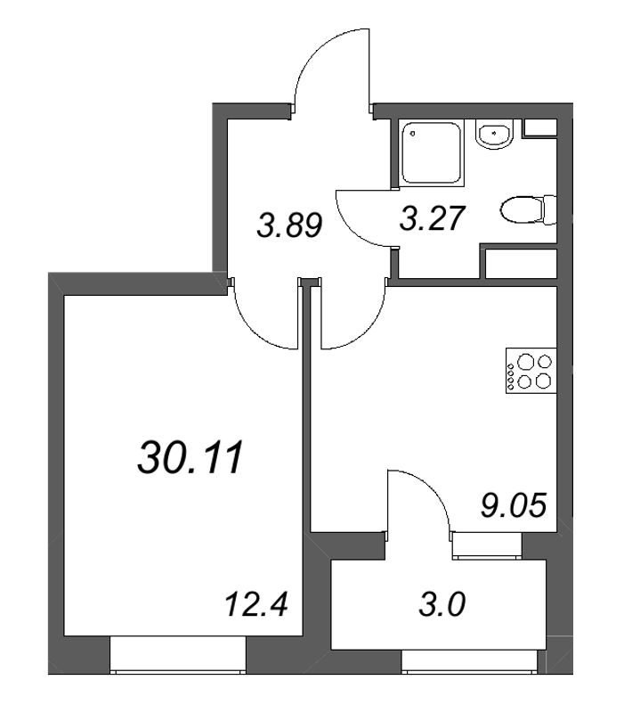1 ккв 30,1 м²